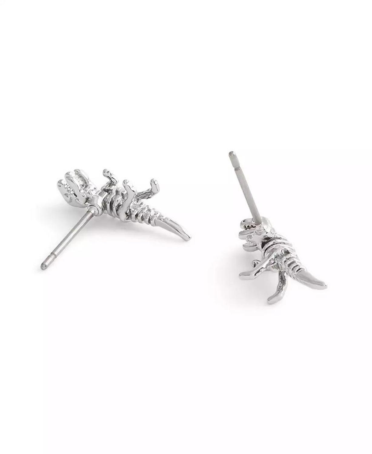 Faux Stone Signature Skeletal Rexy Stud Earrings