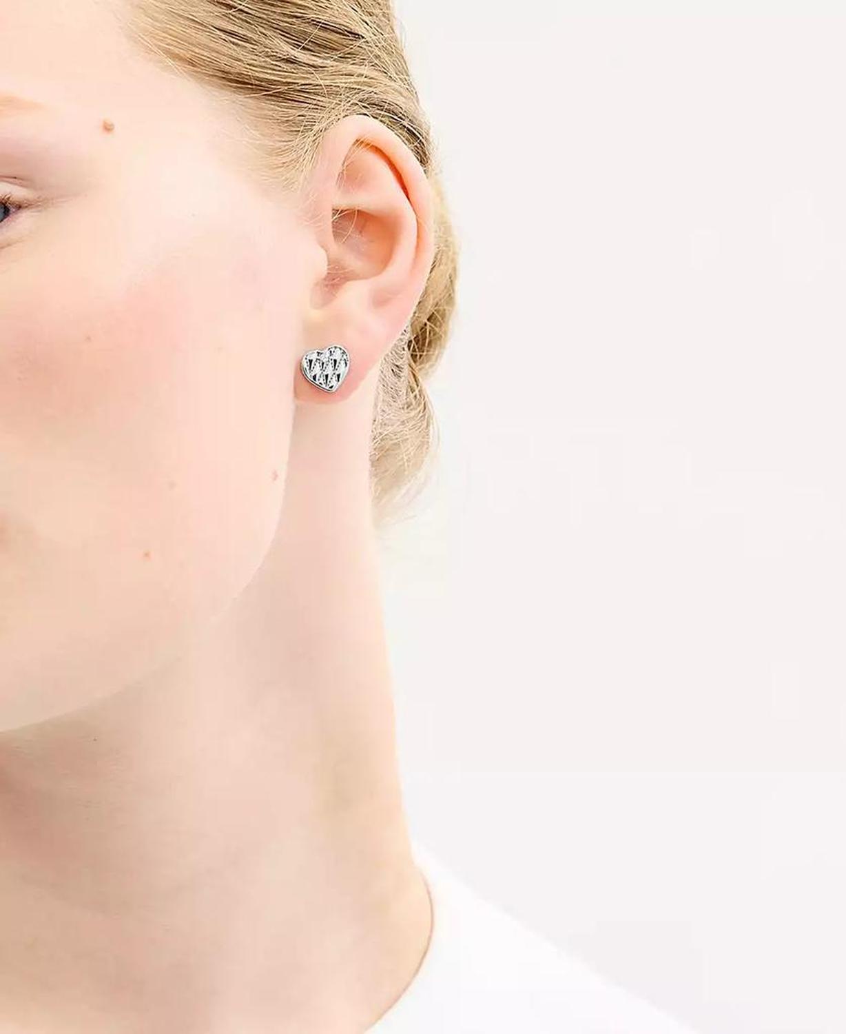 Signature Quilted Heart Bag Stud Earrings