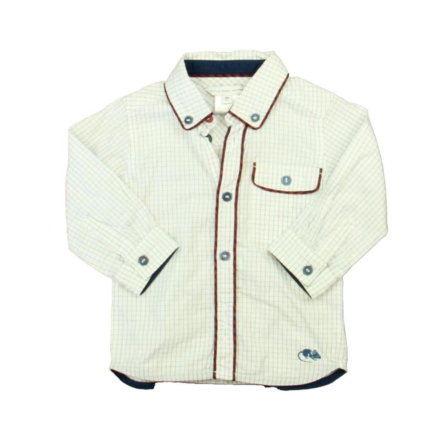 Little Marc Jacobs Boys Blue | White Button Down Long Sleeve