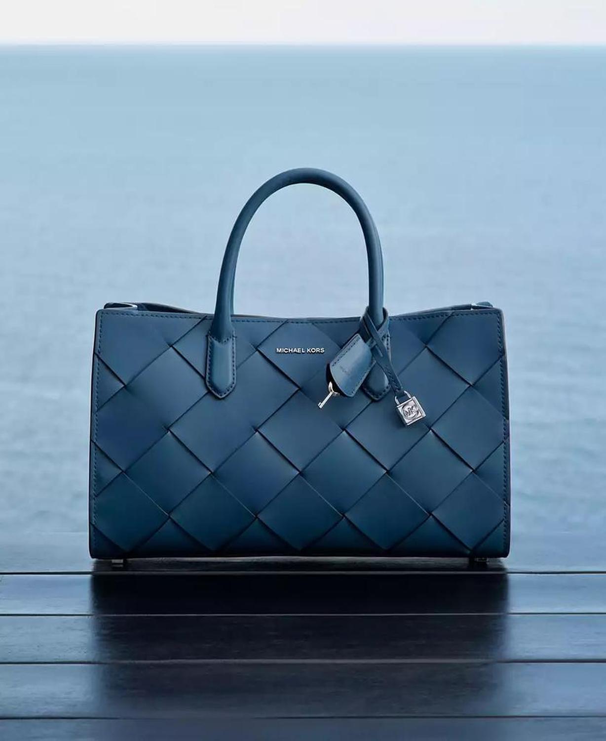 Scarlett Medium Woven Leather East West Satchel