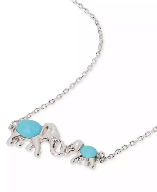 Silver-Tone Mama Elephant Stone Charm Bracelet