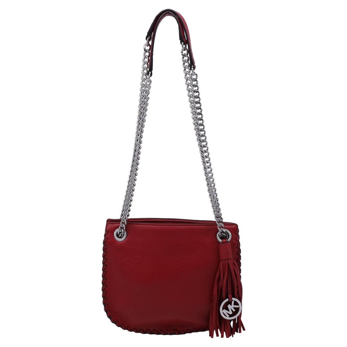 Whipped Chelsea Chain Shoulder Bag in Red Leather