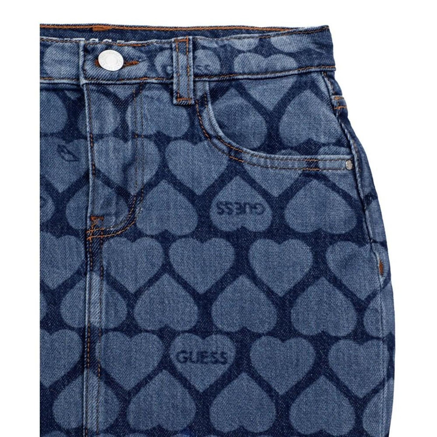 Big Girl Stretch Denim Heart Skirt