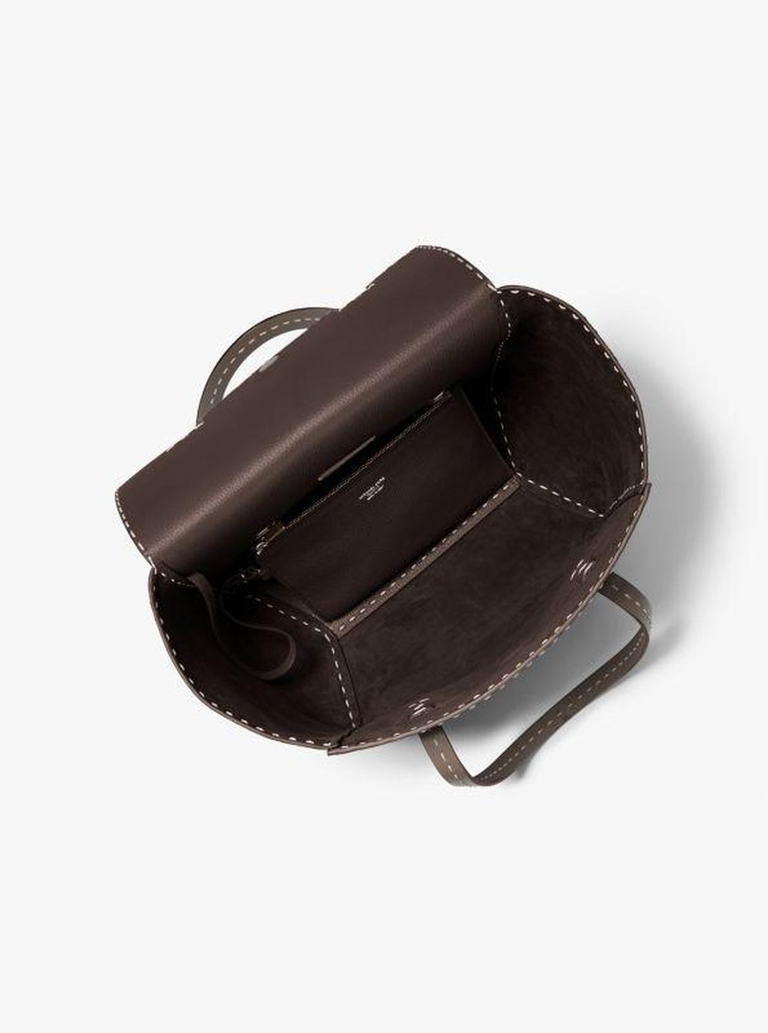 Sophia Hand-Stitched Pebbled Leather Satchel