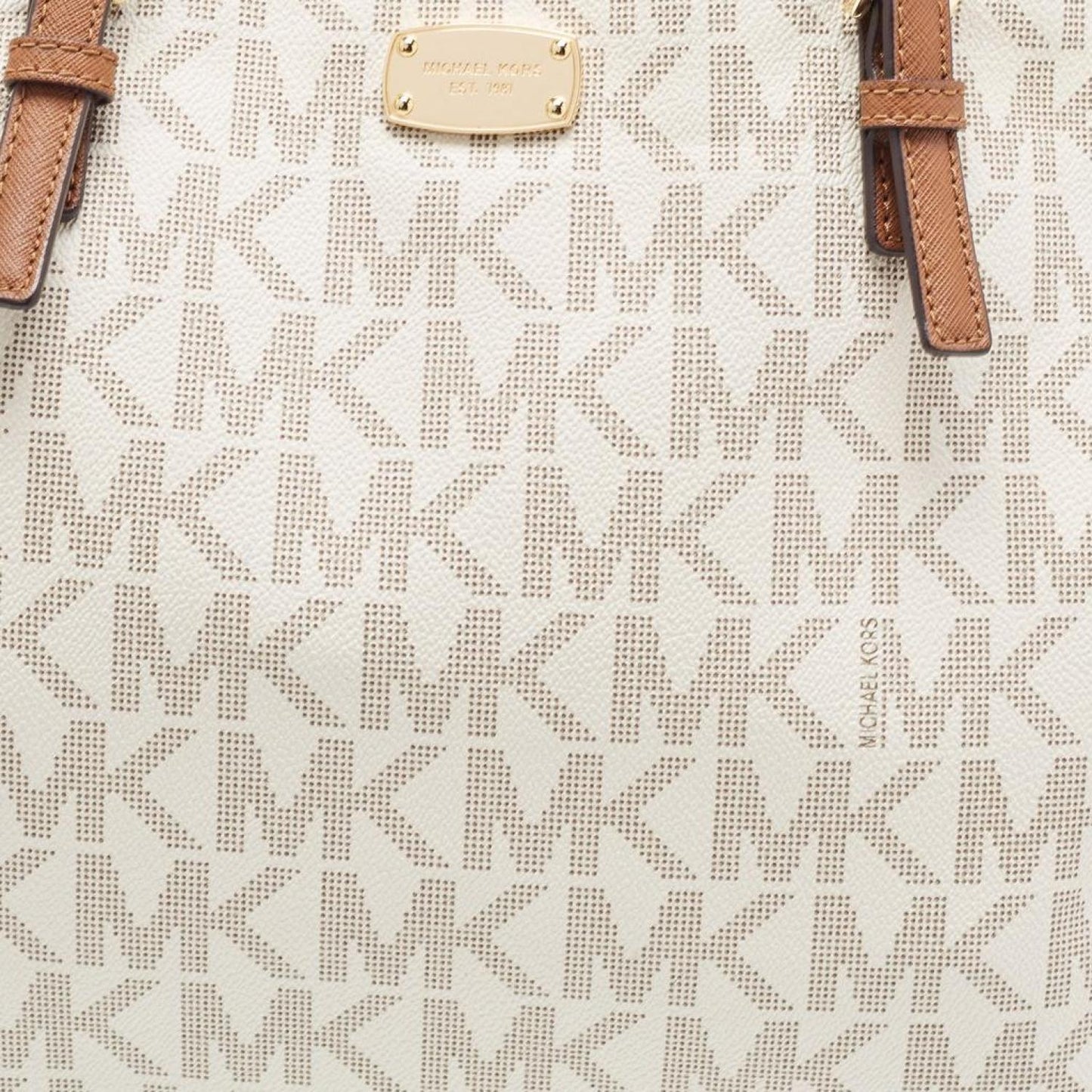 Michael Michael Brown/offSignature Coated Canvas Large Jet Set Travel Tote