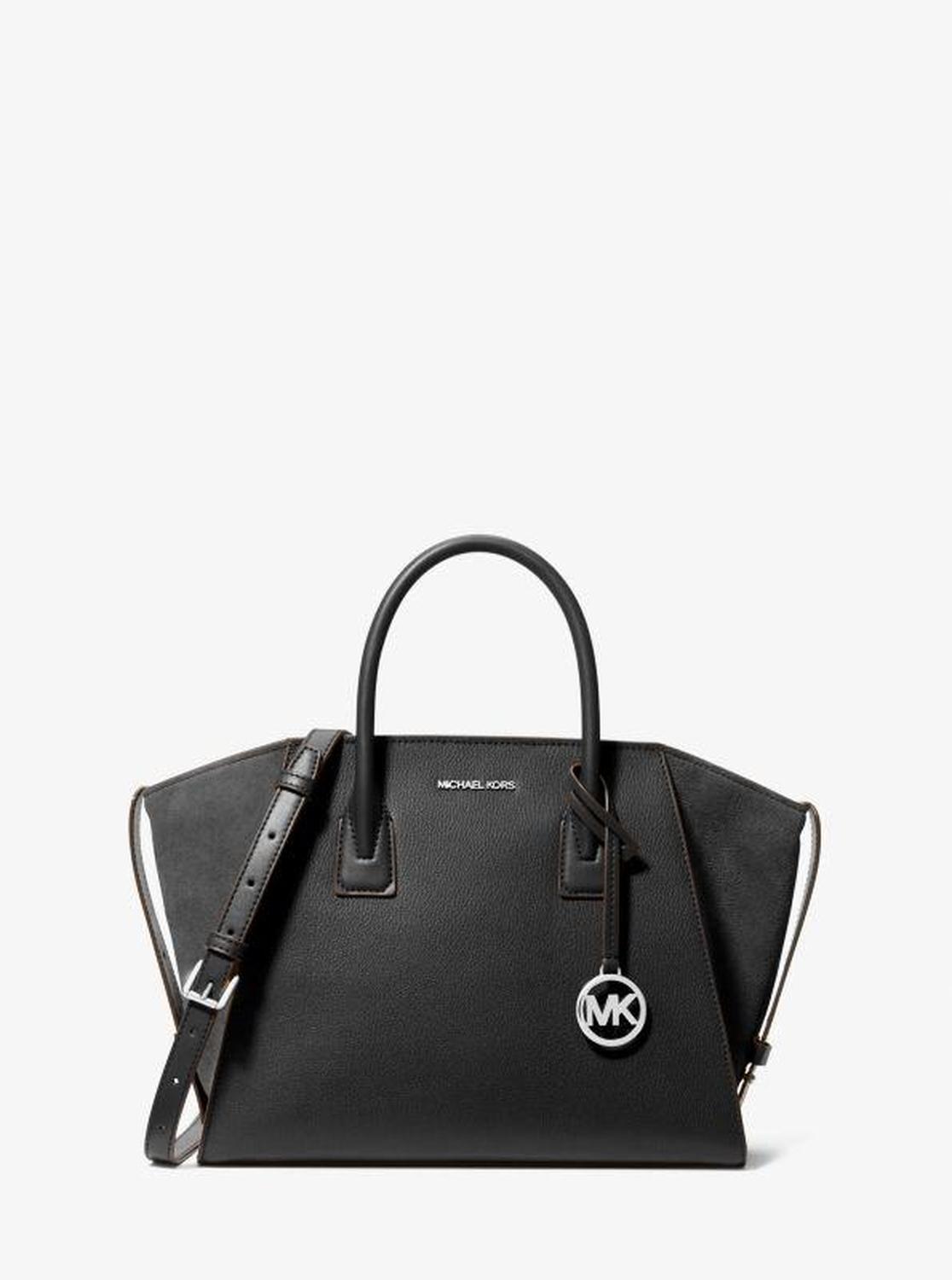 Avril Large Leather and Suede Satchel