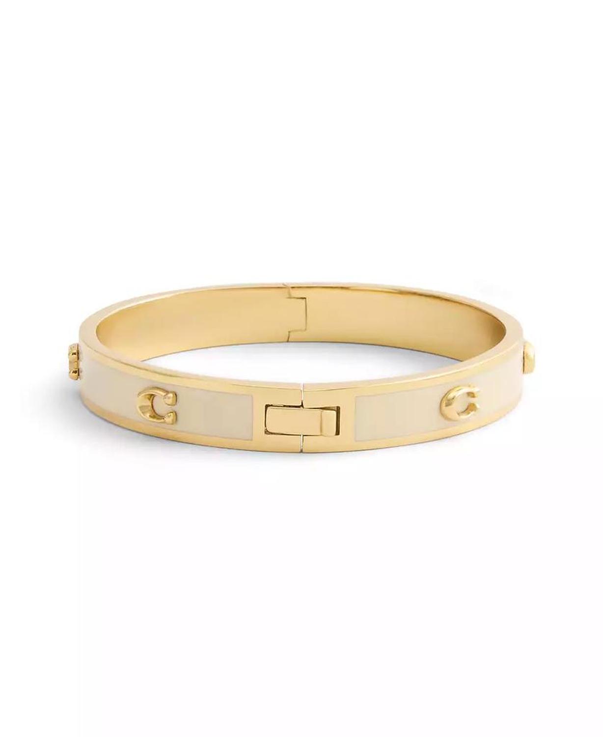 Signature Pegged Enamel Bangle Bracelet