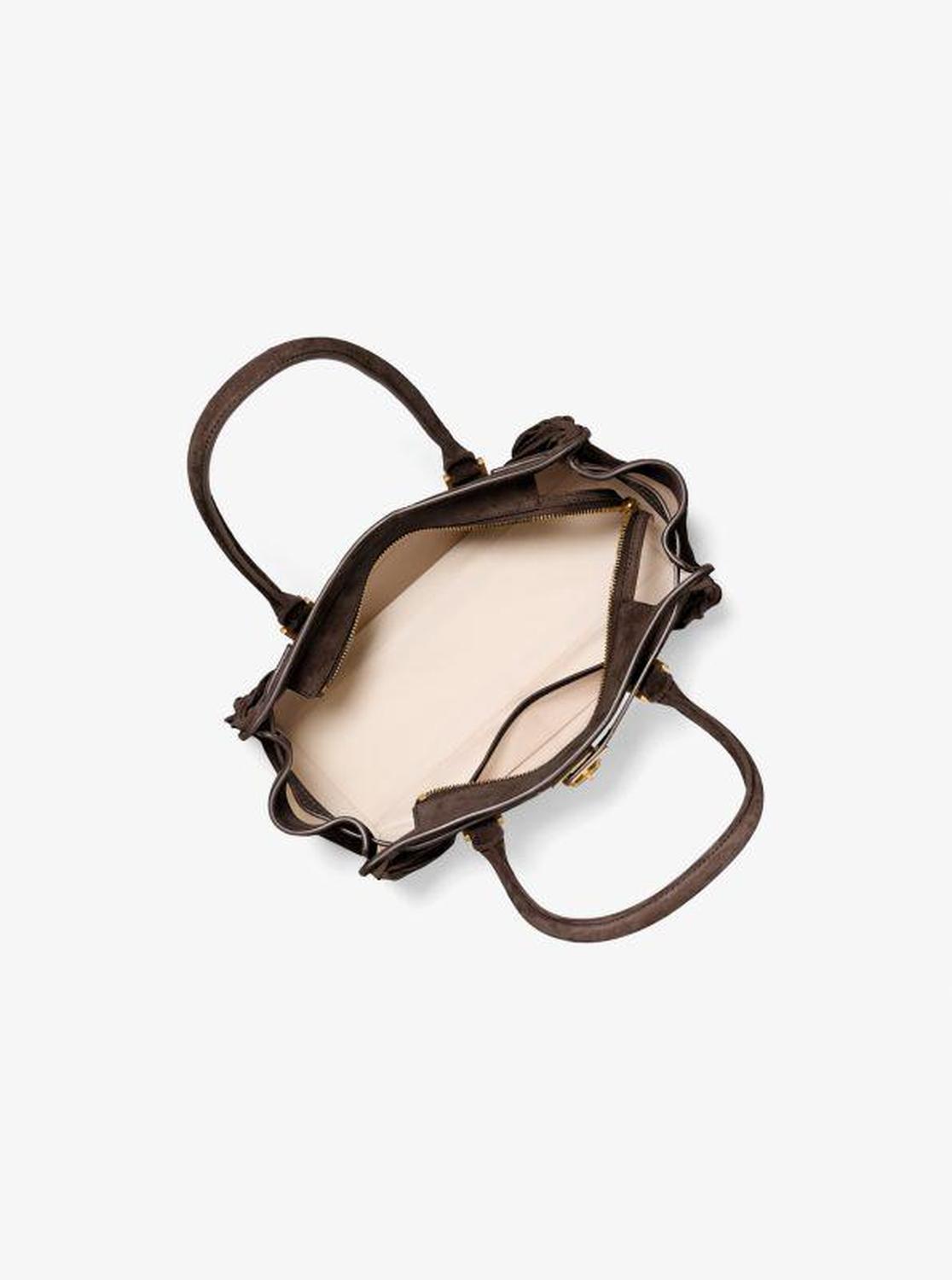 Hamilton Moderne Small Fringed Suede Satchel