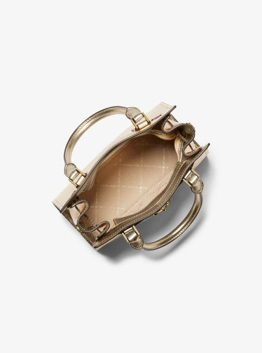 Hamilton Small Metallic Leather Satchel