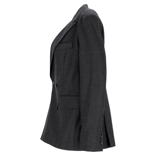 Oblio Double-Breasted Blazer in Grey Wool