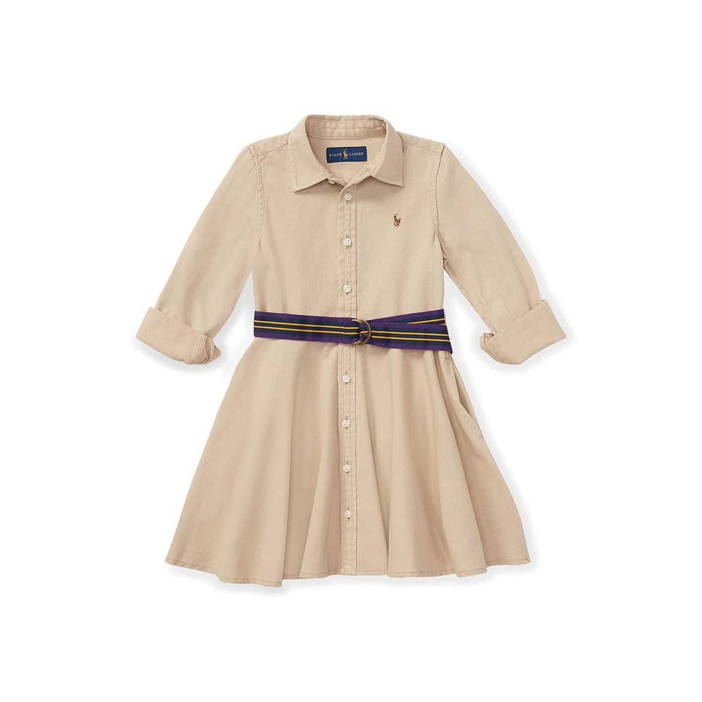 Belted Cotton Chino Shirtdress (Toddler)