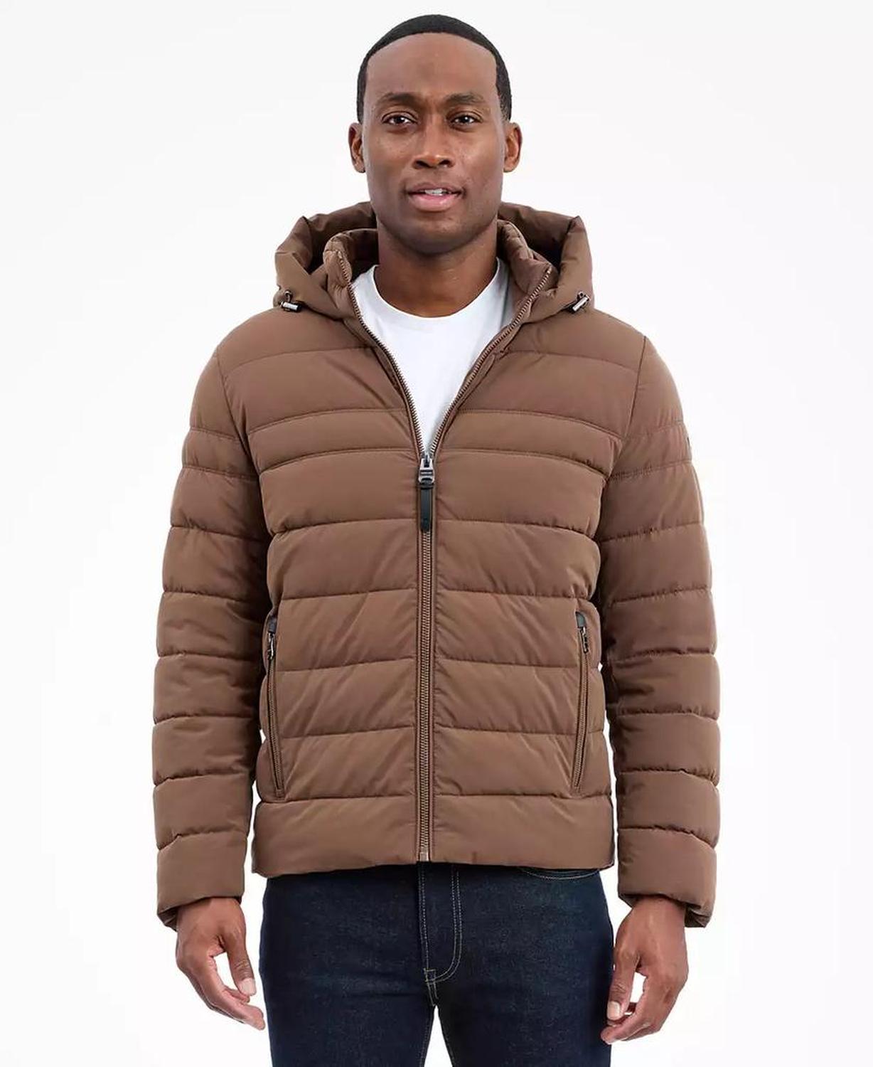 Men's Dressy Hooded Stretch Packable Jacket