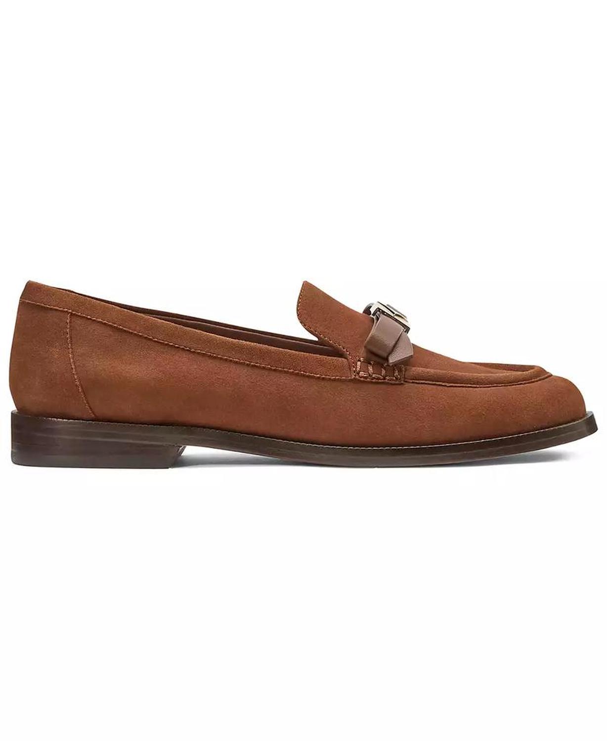 Women's Deco Bow Pebbled Leather Loafers
