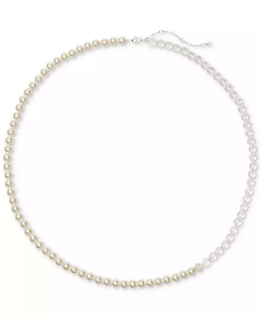PEARLIE Bead & Imitation Pearl Necklace, 34" + 3" extender
