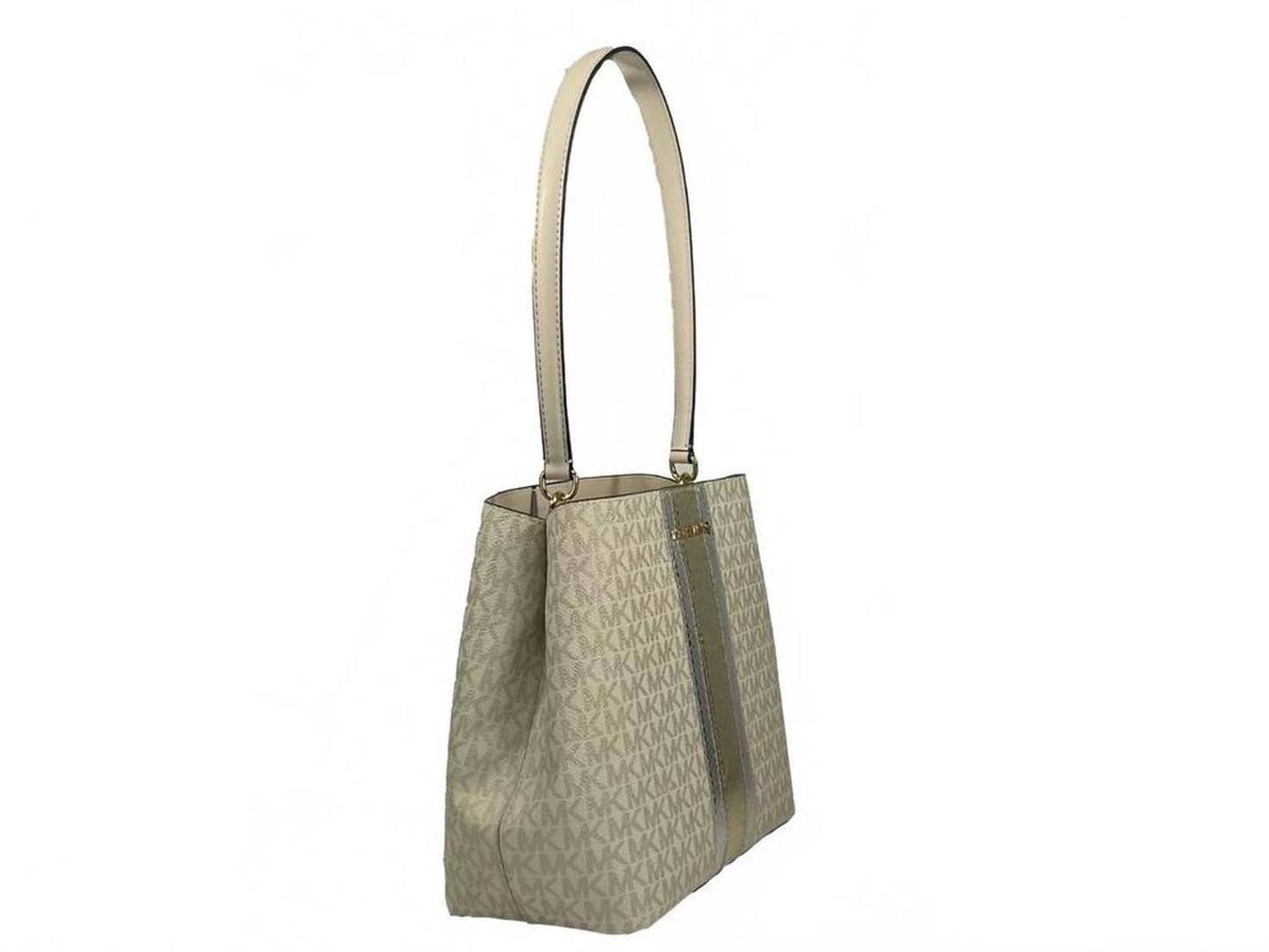 Medium Pratt Bucket Shoulder Bag Purse In Pale Gold/cream