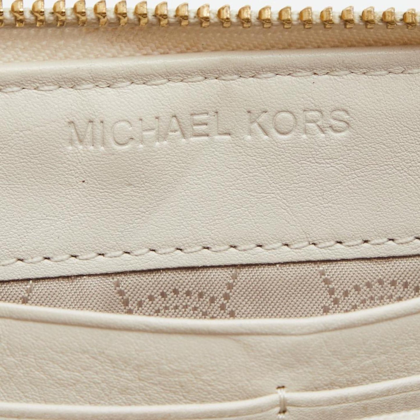 Michael Kors Signature Canvas And Leather Zip Around Wallet