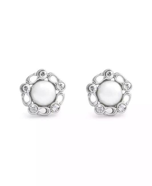 Faux Stone Signature Heritage Cultivated Pearl Stud Earrings