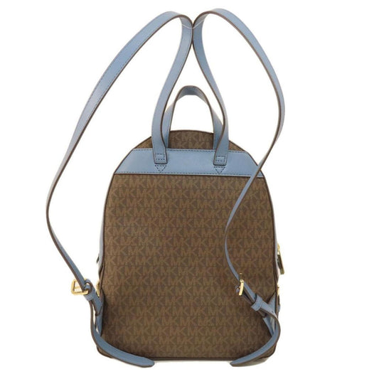 blue Leather Coated Canvas Backpack (Pre-Owned)