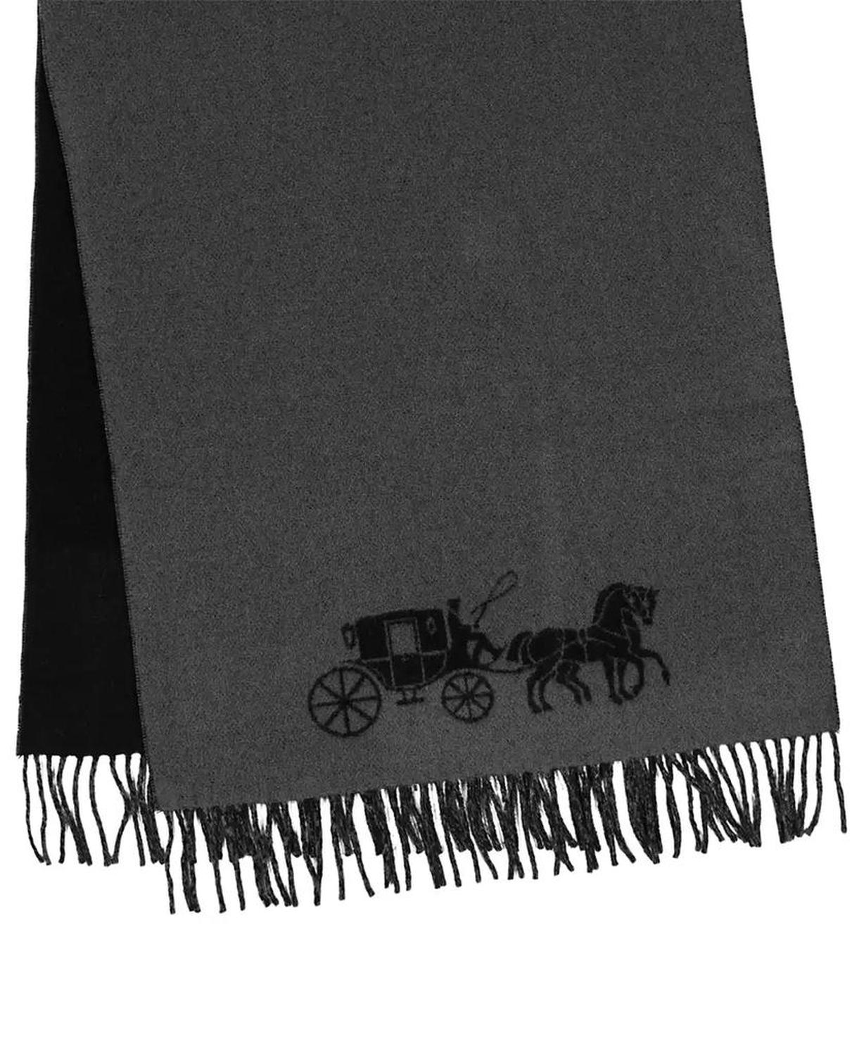 Women's Oversized Bicolor Horse and Carriage Muffler