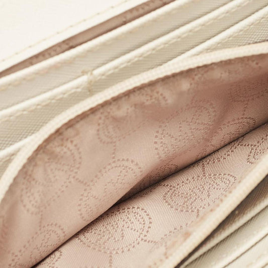 Michael Kors Off White Signature Coated Canvas Flap Continental Wallet