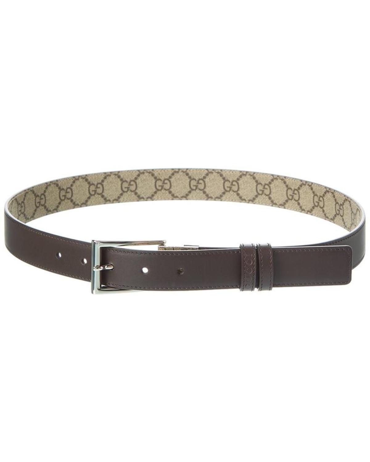 Gucci Reversible GG Supreme Canvas & Leather Belt