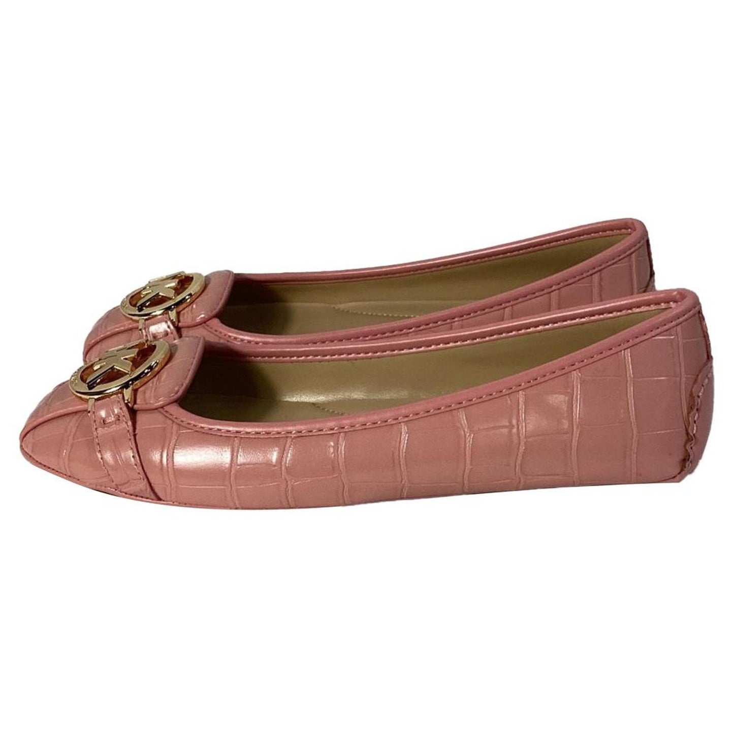 Fulton Moccasin in Primrose Pink Crocodile Embossed Leather
