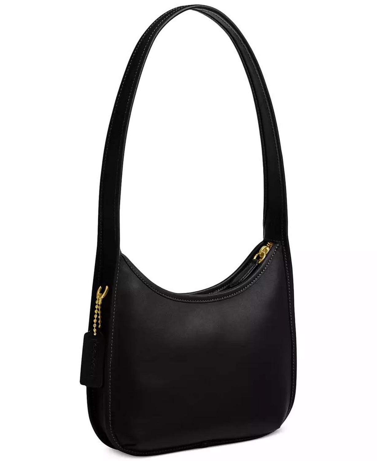 Small Glovetanned Leather Curve Zip Bag
