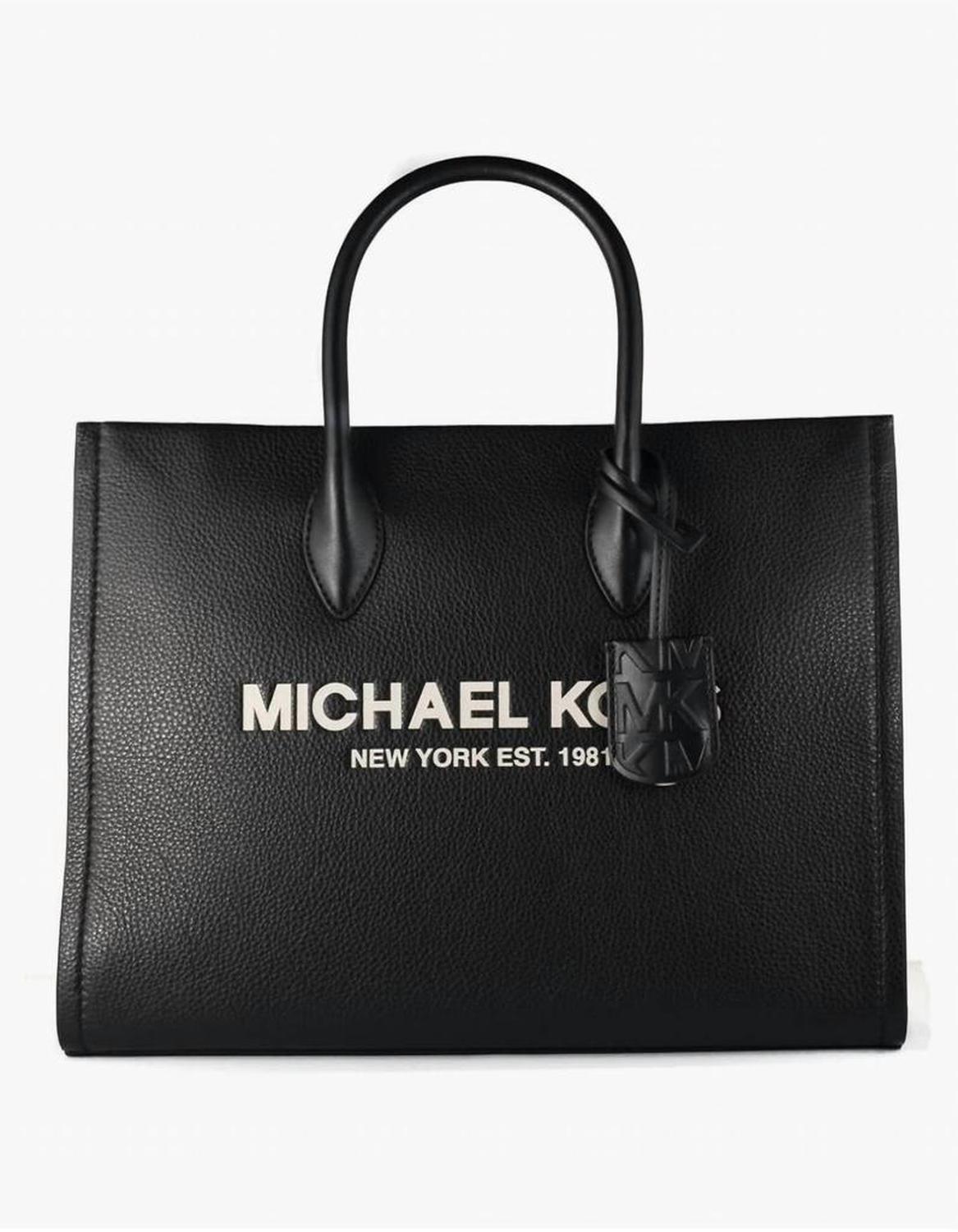 Mirella Medium Pebbled Leather Tote Bag In Black Multi