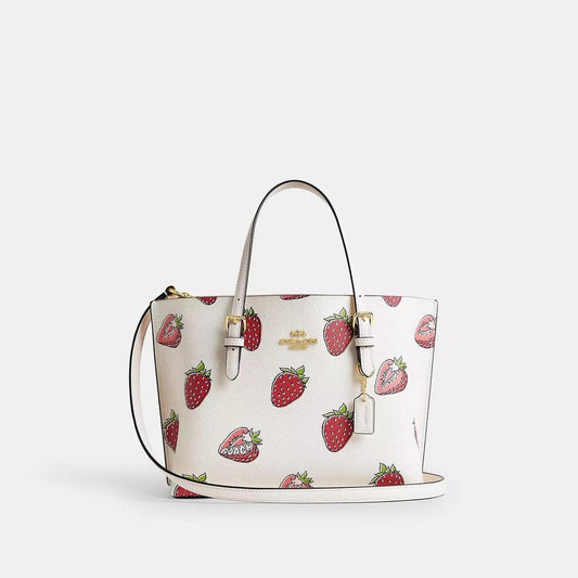Mollie Tote Bag 25 With Strawberry Print