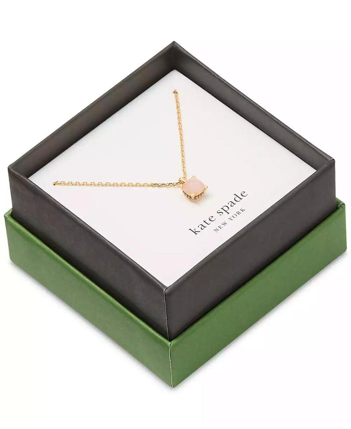 Gold-Tone Cubic Zirconia Pendant Necklace, 16" + 3" extender