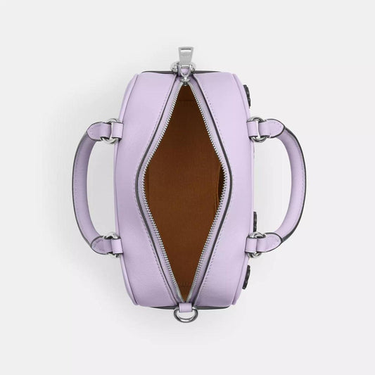 Satchel Crossbody Bag With Floral Applique