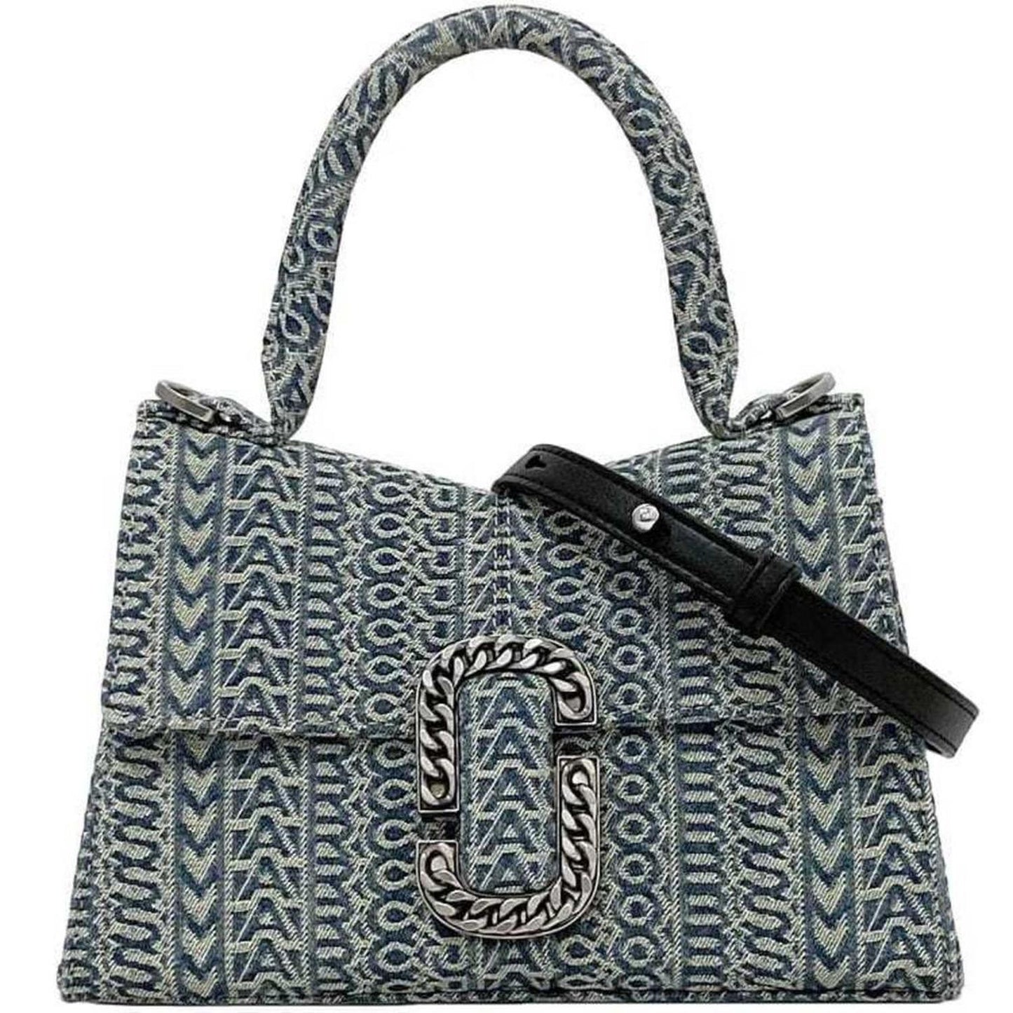 Canvas Leather Handbag Shoulder Bag (Pre-Owned)