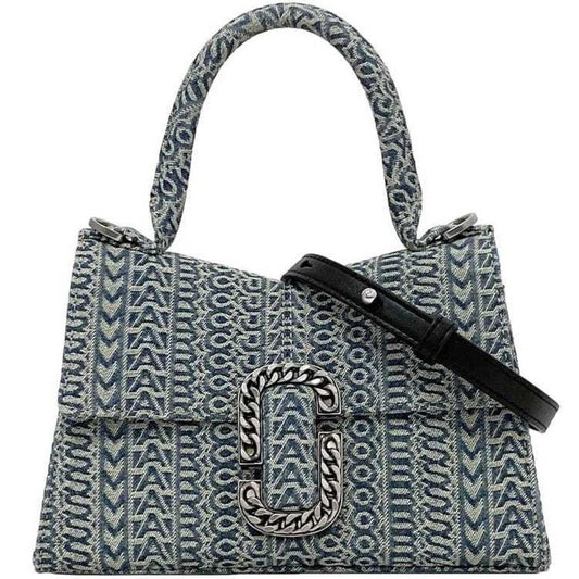 Canvas Leather Handbag Shoulder Bag (Pre-Owned)