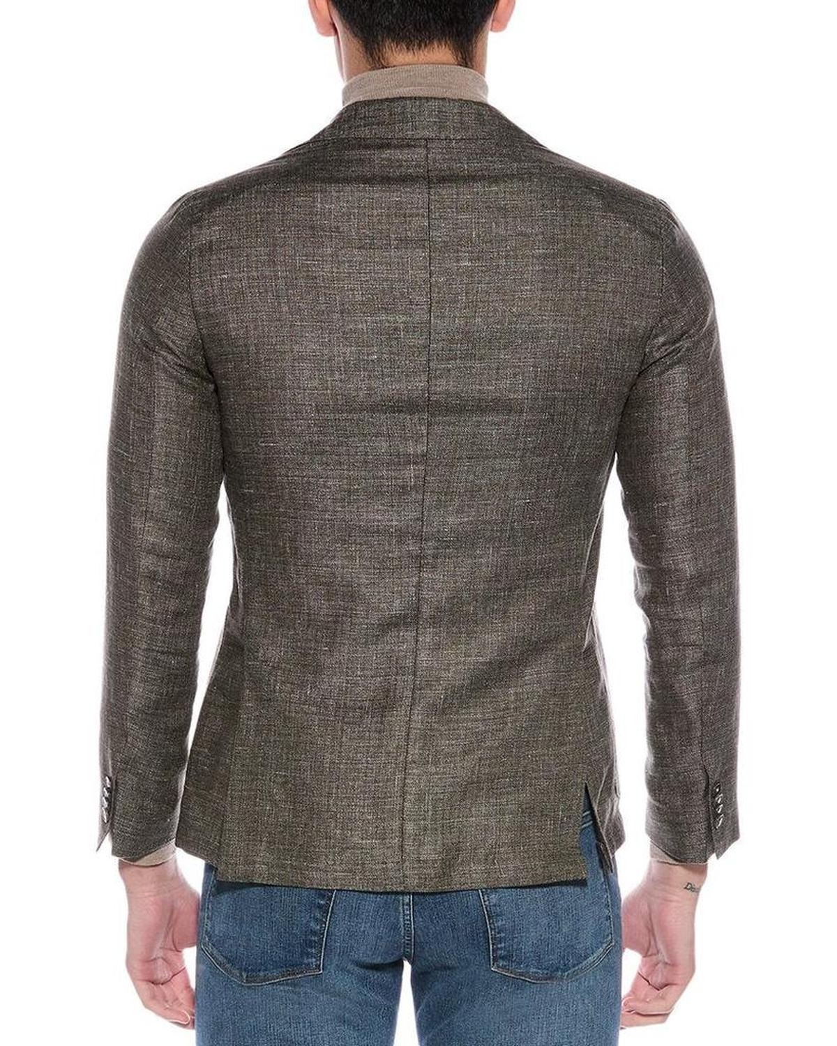 Slim Fit Wool & Linen-Blend Blazer