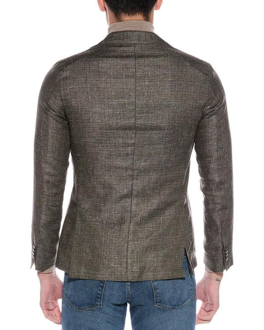 Slim Fit Wool & Linen-Blend Blazer