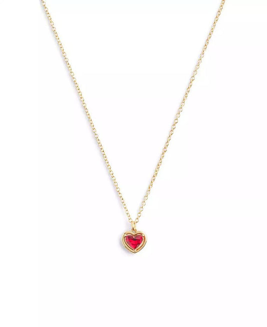 Faux Stone Halo Heart Pendant Necklace