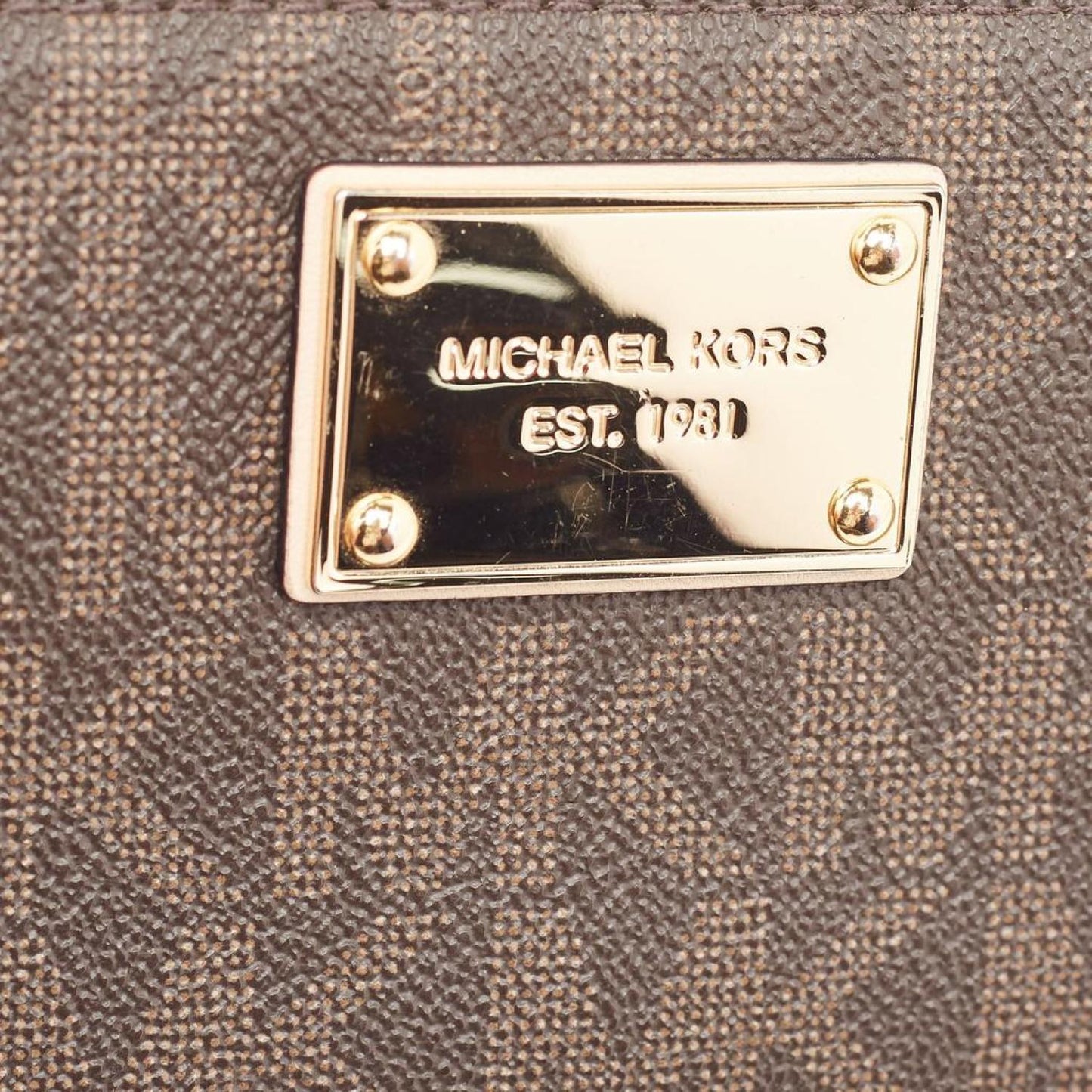 Michael Kors Signature Coated Canvas Logo Zip Around Wallet