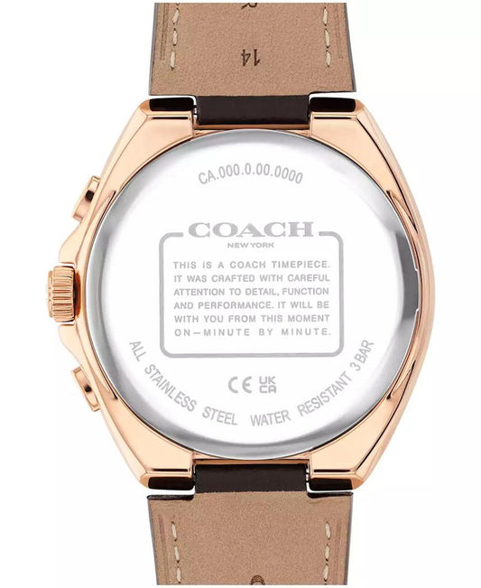 Men's Jackson Dark Brown Leather Calfskin Bracelet Watch, 44mm