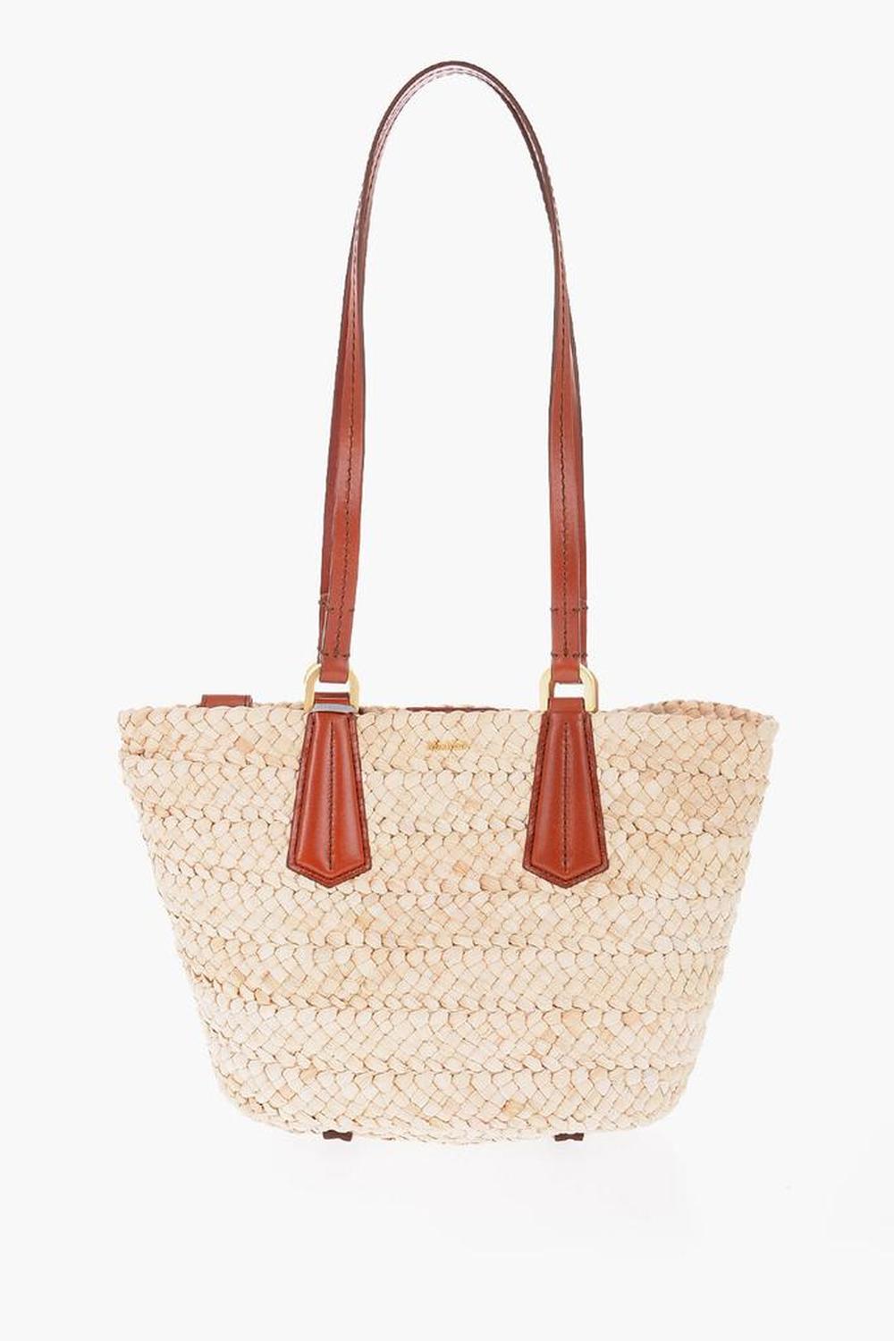 Braided Straw Panierm Tote Bag With Double Handle