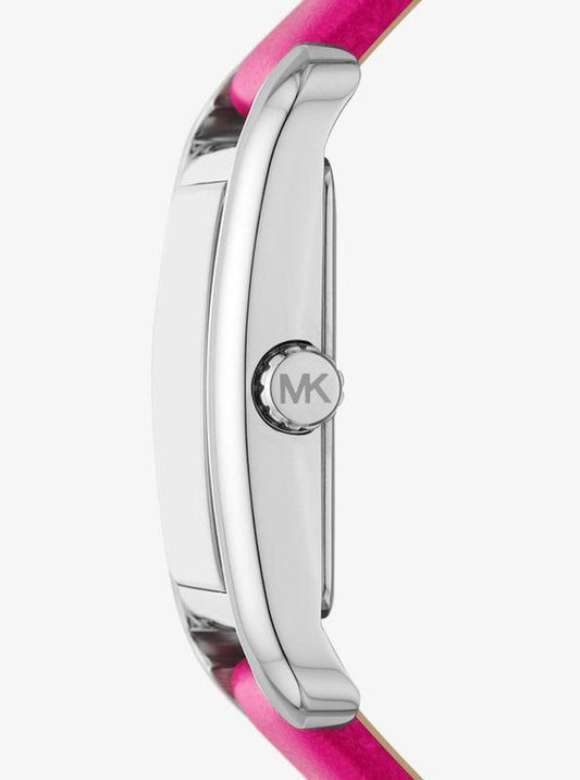 Monroe Silver-Tone and Leather Watch