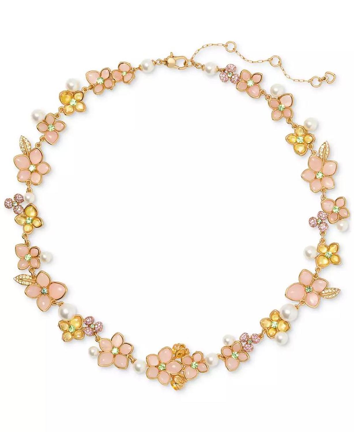 Gold-Tone Pastel Petals All-Around Necklace, 16-1/2" + 3" extender