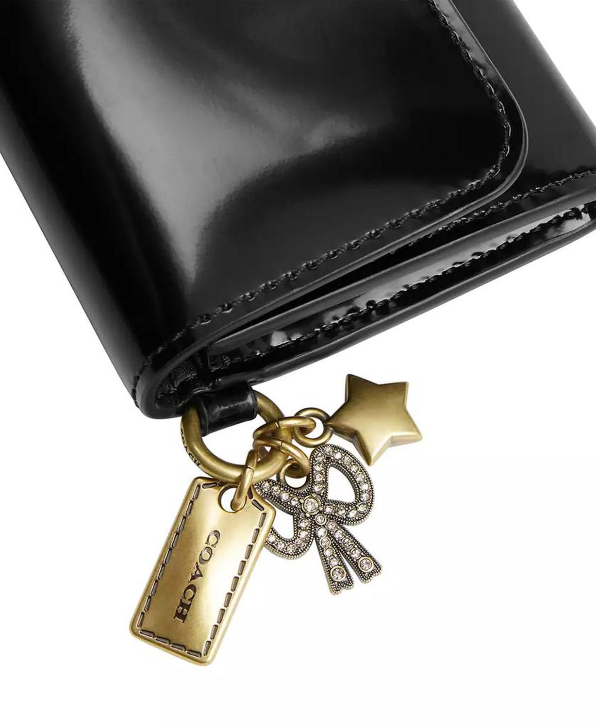 Essential Mini Leather Flap Card Case with Charm