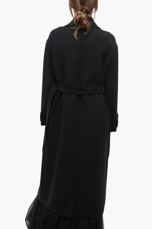 Atelier Double-Breasted Wool Blend Coat With Belt