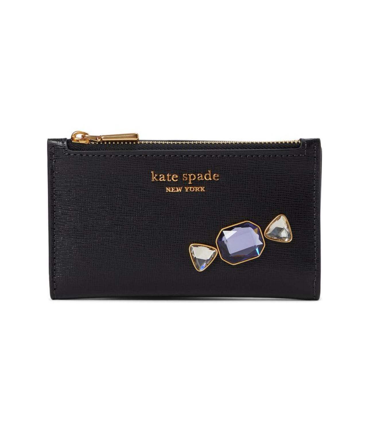 Bon Bon Stone Embellished Small Slim Bifold Wallet