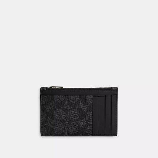 Coach Outlet Zip Card Case In Signature
