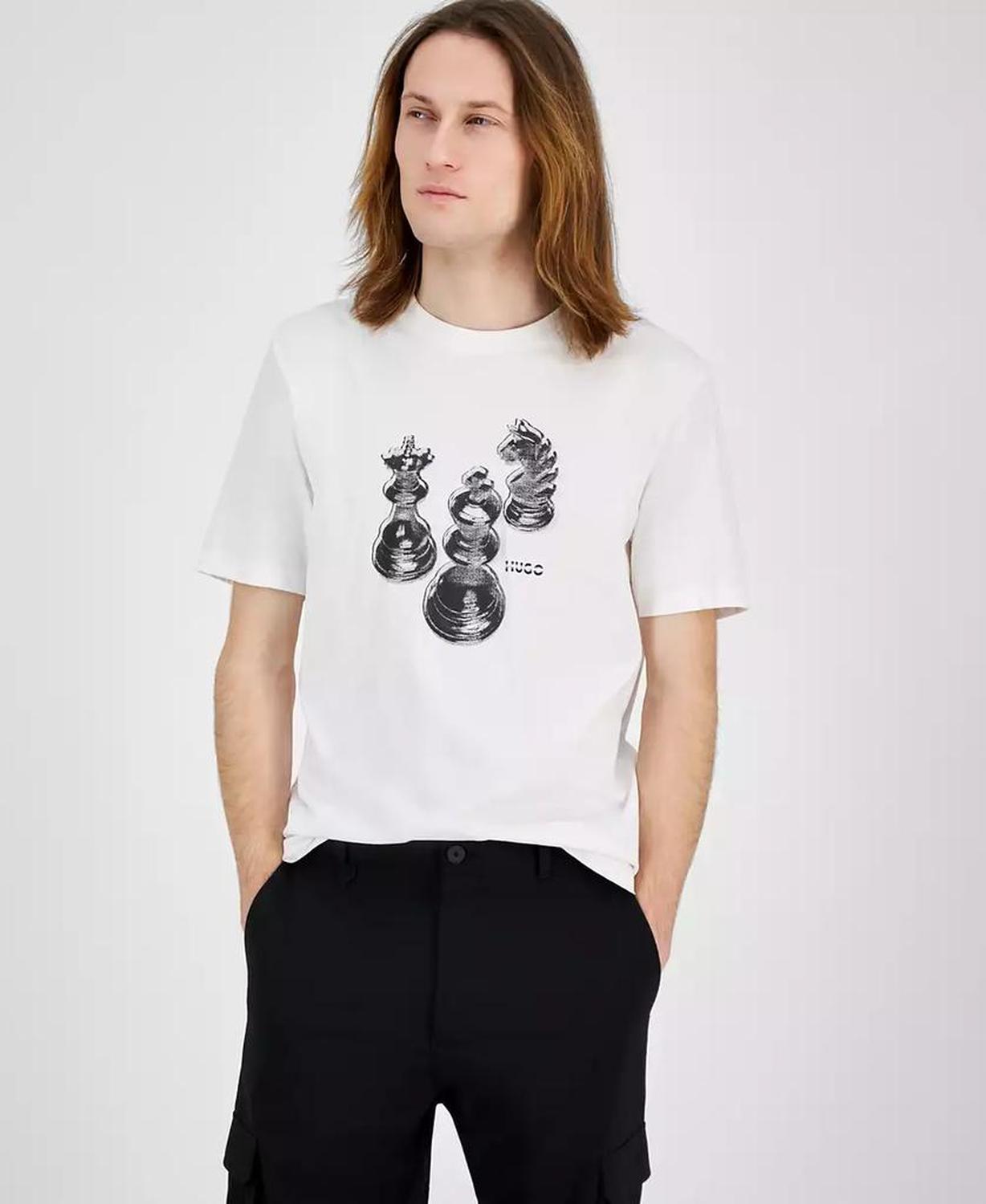 Men's Short Sleeve Crewneck Chess Graphic T-Shirt