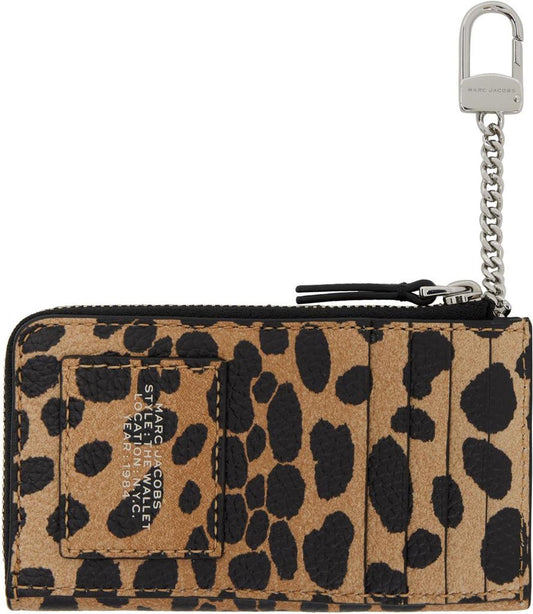 Tan & Black 'The Cheetah Top Zip Multi' Wallet