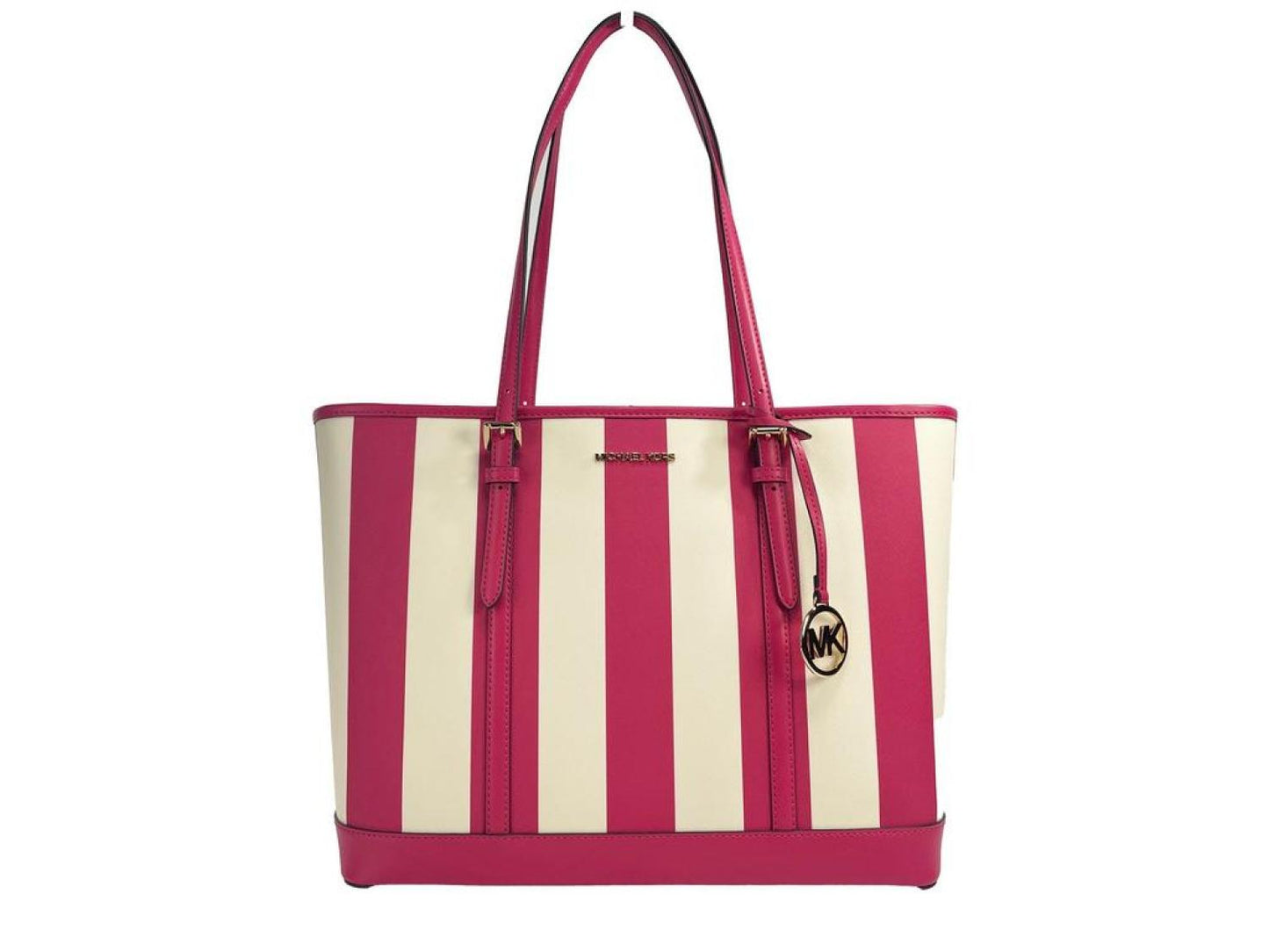 Michael Kors Jet Set Travel Large TZ Shoulder PVC Tote Bag Purse Women's pink