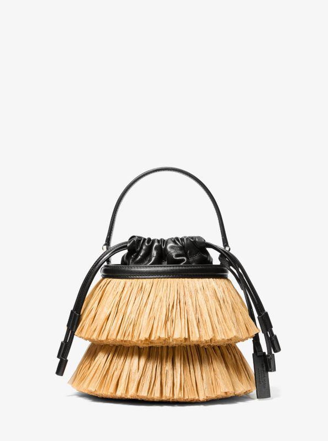 Ischia Mini Leather and Fringe Bucket Bag