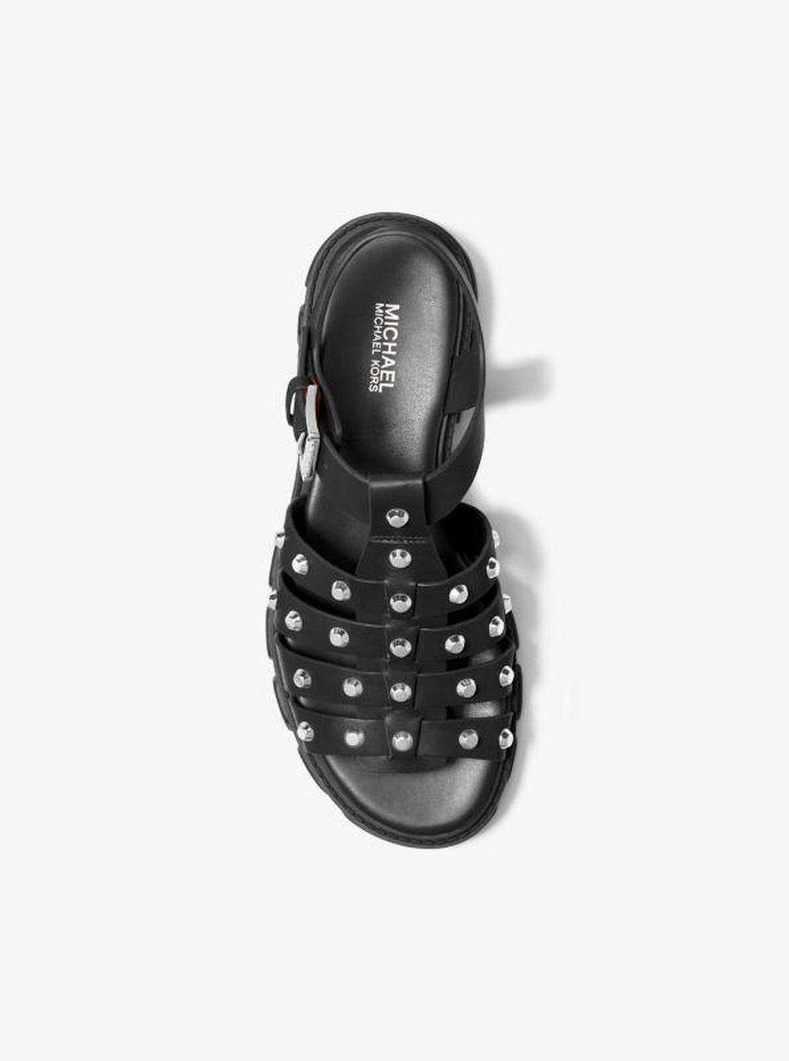 Jagger Studded Metallic Leather Sandal
